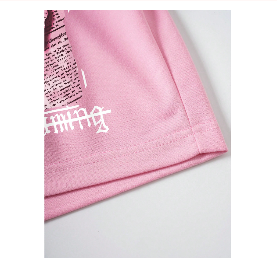 Pantalones cortos deportivos INAWLY con estampado de mariposa y eslogan, con cordón ajustable en la cintura.