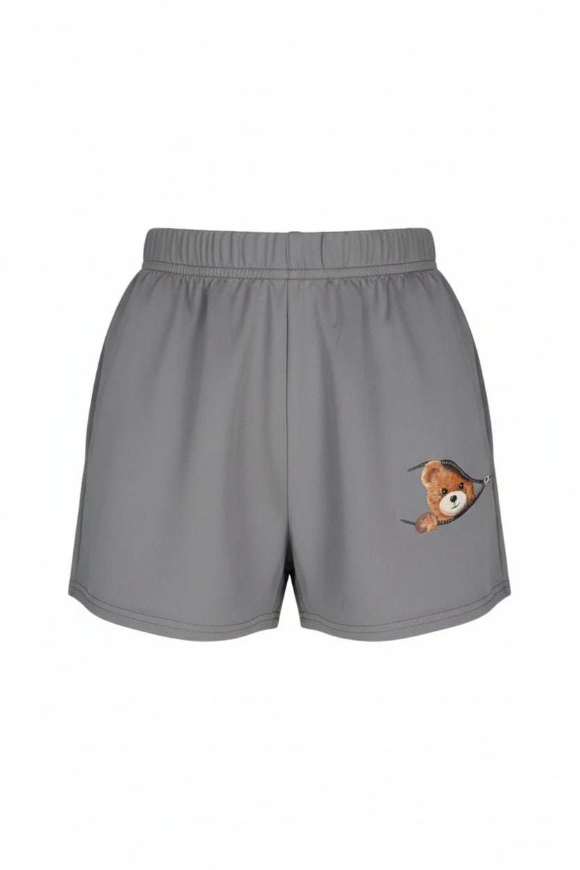 Shorts con estampado de oso de cintura - SHEIN TRENDS BASIC