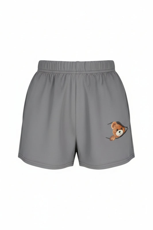 Shorts con estampado de oso de cintura - SHEIN TRENDS BASIC